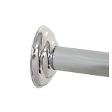Zenna Home Permanent-Mount Adjustable Shower Rod, 44"-72", Chrome