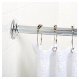 Zenna Home Permanent-Mount Adjustable Shower Rod, 44"-72", Chrome