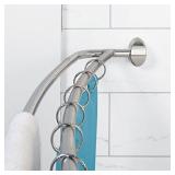 Zenna Home NeverRust Aluminum Double Curved Rustproof Shower Rod, 45 to 72 Inches, Chrome, Model Number: E35604SS