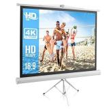 Portable Projector Screen Tripod Stand - Mobile Projection Screen , Lightweight Carry & Durable Easy Pull Assemble System for Schools Meeting Conference Indoor Outdoor Use, 50 Inch - Pyle PRJTP52