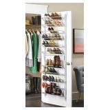 Whitmor Non Slip Door Shoe Rack-36 Fold Up, Nonslip Bars, 36-PAIR, White