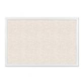 U Brands Linen Bulletin Board, 30" x 20", Natural Linen, White MDF Decor Frame, 2074U