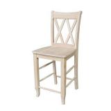 International Concepts 24-Inch Double X Stool, Unfinished