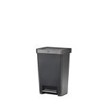Rubbermaid Premier Series IV Step-On Trash Can for Home and Kitchen, with Stainless Steel Lid, 12.4 Gallon, Charcoal