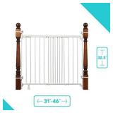 Summer Infant 27903Z Banister & Stair Safety Gate with Extra Wide Door, Metal, 31" - 46", White, 31-46"