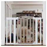 Summer Infant Chatham Post Safety Gate for Doorways & Stairways, with Auto-Close & Hold-Open, Grey Wash & White, 28.5 - 42 Inch