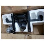 Brown Leather Armless Swivel Tilt Chair- Retail:$1039.99