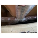 Brown Leather Armless Swivel Tilt Chair- Retail:$1039.99