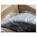 Set of 2 Alani Ashy Grey Adjustable Height Swivel Barstool in Faux Leather- Retail:$166.00