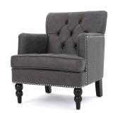 Slate- Malone Microfiber Club Chair by Christopher Knight Home- Retail:$282.49
