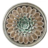 LuxenHome Multi-Color Iron Flower Round Wall Applique Decor 32"D