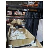 Kate and Laurel Jackson Rustic Black Metal Organizer Mirror With Shelf - 22x29- Retail:$172.99