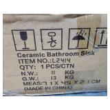 Lofeyo Ceramic Bathroom Sink, 24 inch, Above Counter , 24 x 14"