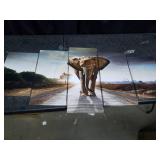 Wieco Art 5 Piece Elephant Canvas Prints