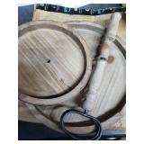 VINTEX Two Tiered Wooden Tray, 2 Tier Distressed Wooden Cake Stand