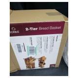 Sorbus 2-Tier Bread Basket, Black