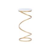 Glazebrooke Glam Spiral End Drink Table with Gold Base- Retail:$129.99