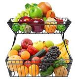 Sorbus 2-Tier Bread Basket, Black