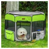 Akinerri Small Octagonal Pet Pen, Gray