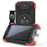 Powerbank Solar Charger With Compass Red