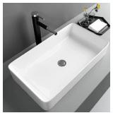 Lofeyo Ceramic Bathroom Sink, 24 inch, Above Counter , 24 x 14"
