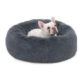 Soft Circular Dog Bed Navy 30"D