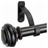 Vimayta Curtain Rod With Hooks 36-72" Matte Black