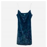 Blue Crushed Velvet Dress/Size Large