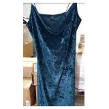 Blue Crushed Velvet Dress/Size Large