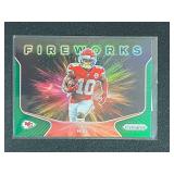 2020 Panini Prizm Tyreek Hill Fireworks Insert Green Prizm Parallel