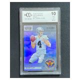 2018 Playoff Air Command Gold Derek Carr 17 BCCG 10 Mint or Better Professionally Graded Card