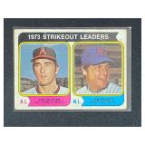 1974 Topps Nolan Ryan Tom Seaver Strikeout Leaders