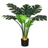 Artificial Monstera Deliciosa, Fake Tropical Palm Tree - 31 Inch