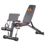 HUAYA Adjustable Weight Bench for Full Body Workout, Form Sit Up Bench Incline Decline Bench for Home Gym Strength Training, Slant Board Folding Design Sit-Ups Board Dumbbell Bench For Exercises Adjus
