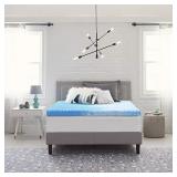 Comfort Revolution 4" Reversible Egg Crate Memory Foam Mattress Topper, King, Blue