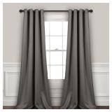 Lush Decor, Dark Gray Curtains-Grommet Panel with with Insulated Blackout Lining, Room Darkening Window Set (Pair), 108" L