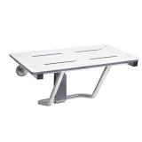 CSI Bathware SEA-WB2615-NH-PHSLO Bracket Wall Mount Folding Shower Seat with Slotted Top, White