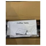 DIMAR garden Outdoor Coffee Table Wicker Patio Furniture Conversation Set Lawn Garden Tea Table Rattan Patio Coffee Tables with Glass Top