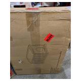 Unipaws Designer Cat Washroom Storage Bench, Litter Box Cover with Sturdy Wooden Structure, Spacious Storage, Easy Assembly, Fit Most of Litter Box, White