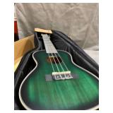 Donner Concert Ukulele Professional 23 Inch Mahogany Ukelele for Kid Adult Beginner Ukele Bundle with Online Lesson Gig Bag Aquila String Pick Tuner Strap Cloth DUC-200G Green