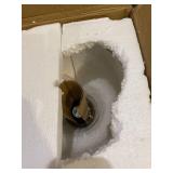 LANROS Farmhouse Kitchen Pendant Lighting with Handblown Clear Seeded Glass Shade, Adjustable Cord Mini Bubble Glass Ceiling Light Fixture for Kitchen Island Sink, Matte Black Finish, 10inch, 1 Pack