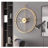 Univer-Co,Modern 3D Wall Clocks Battery Operated Decorative 20inchx24inch Round Iron Metal Clock for Living Room Bedroom Office (Yellow)