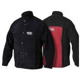Lincoln Electric Heavy Duty Leather Welding Jacket | Ideal for High Amperage or Out of Position Welding | K2989-XXXL Black/Red
