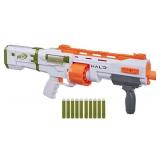 NERF Halo Bulldog SG Dart Blaster -- Pump-Action, Rotating 10-Dart Drum, Tactical Rails, 10 Official Elite Darts, Skin Unlock Code