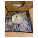 Modern Flush Mount Ceiling Light Fixtures, HWH Industrial Metal Cage Close to Ceiling Light 15 Inch, Black and Gold, LED Bulbs Included, 5HJF2-F BK+G