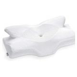Elviros Cervical Memory Foam Pillow, Contour Pillows for Neck and Shoulder Pain, Ergonomic Orthopedic Sleeping Neck Contoured Support Pillow for Side Sleepers, Back and Stomach Sleepers (White)