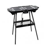 Aliyoham Electric Grill Outdoor/Indoor Electric BBQ Grill, Non-stick Plate Smokeless with Thermostat, Portable Removable Stand Grill, Home Kitchen Garden Barbeque, Grill Size 18.5x11 inch, 1700W Black