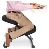 Posture Pro Ergonomic Kneeling Chair with Wheels | Fully Adjustable Mobile Office Seating | Improve Posture & Relieve Back Pain | Easy Assembly | Kneeling Desk Chair for Home, Office & School (Black)