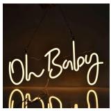 Oh Baby Neon Signs for Wall Decor, LED Reusable Neon Lights Sign for Bedroom Room Baby Shower Decorations, Birthday Party, Wedding Decor(Warm White)