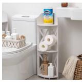Corner Shelves,Corner Shelf Stand Great for Bathroom Storage Small Space,Toilet Paper Stand for Bathroom Organizer,Waterproof Bathroom Stand Fit for Toilet Paper Holder Storage, White by TuoxinEM